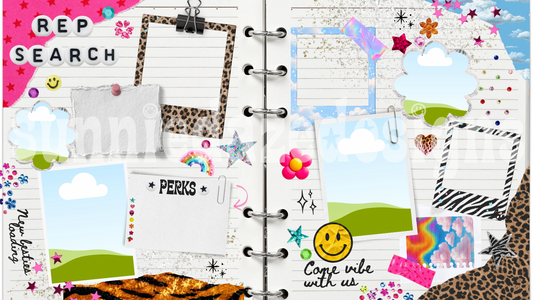 Rep search scrap book canva template