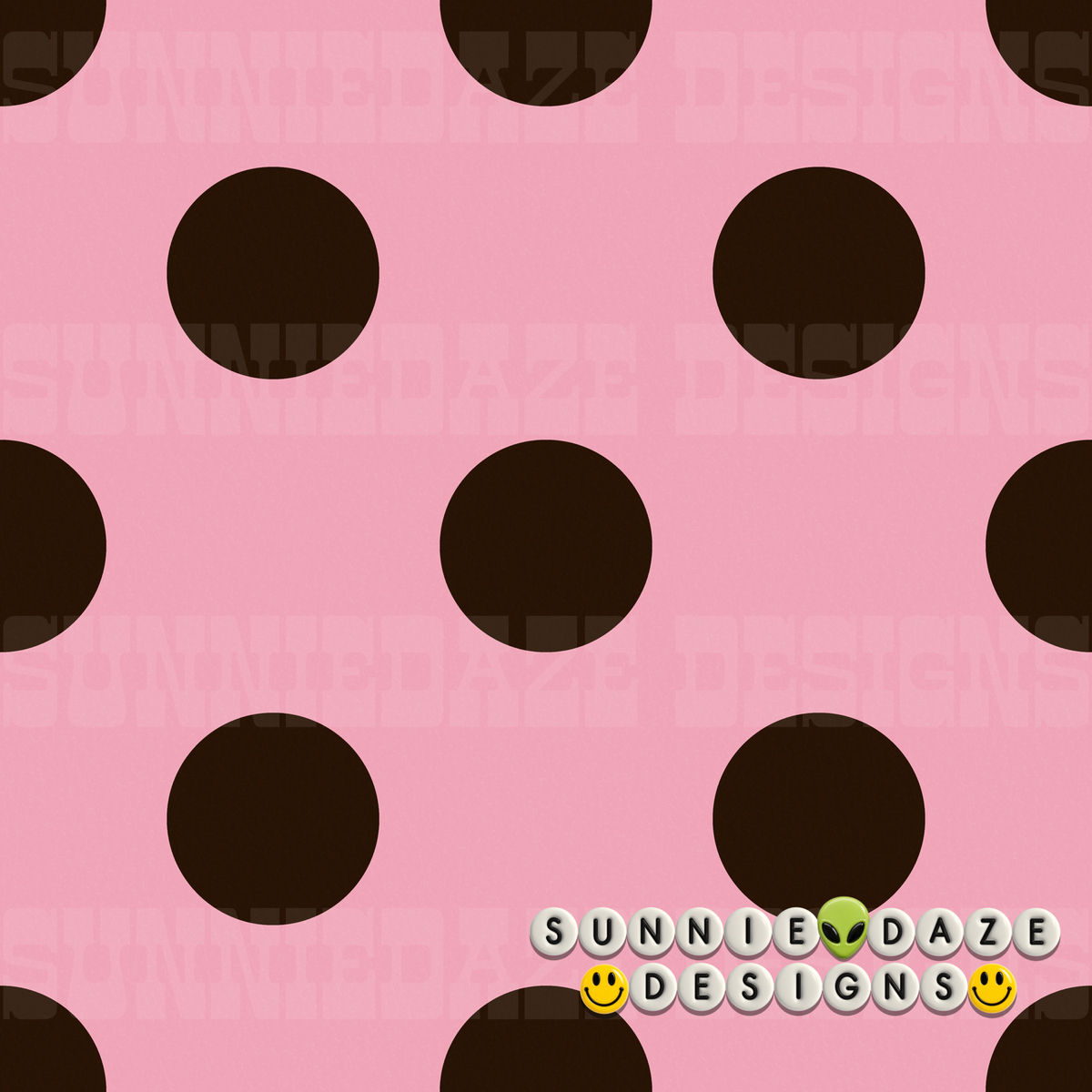 Pink & dark brown polka