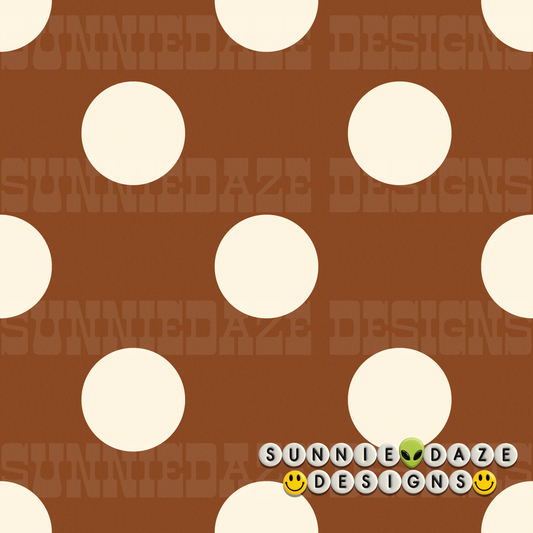 Brown and beige polka dot