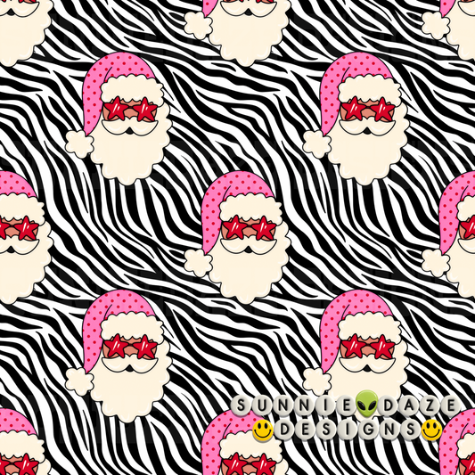 Zebra print & Retro Santa