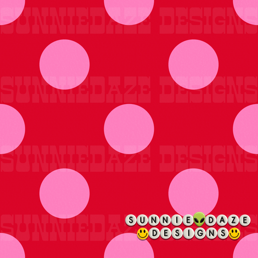 Red & light pink polka dots